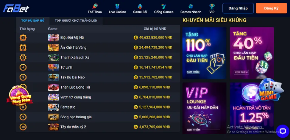 Ưu đãi VIP 888 slot game